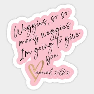 aerial weggies Sticker